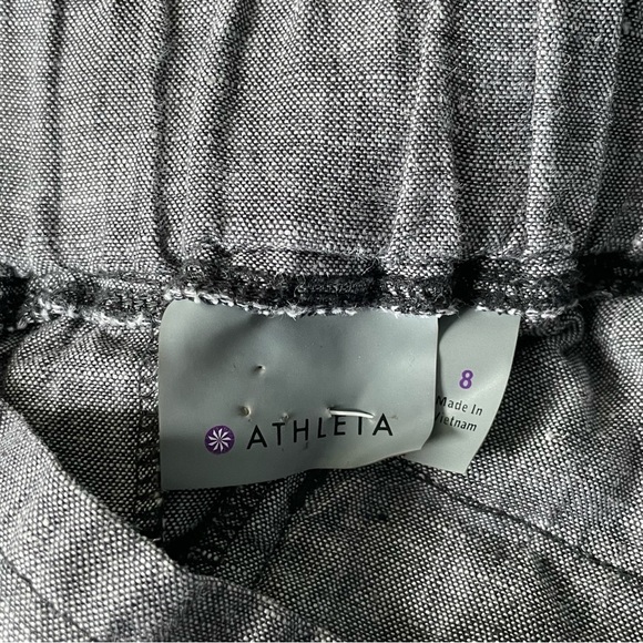 Athleta Bali heathered linen drawstring wide leg Pants 47157 - Picture 10 of 15